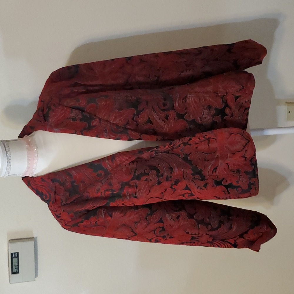 Erin by Erin London red brocade blazer L